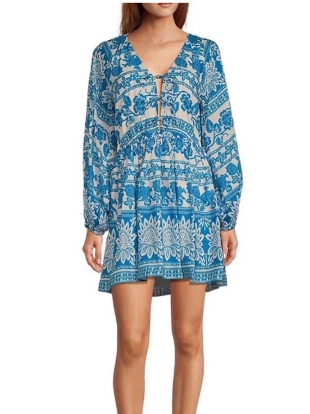 Chelsea & Violet Cadence Dress Size Medium Blue White Boho NWT